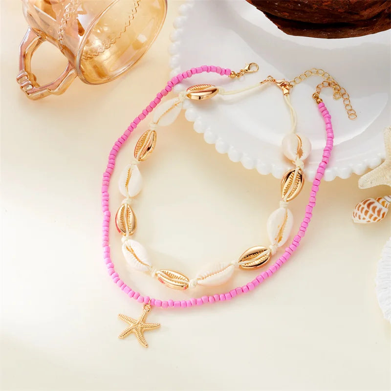 CowLost | mulitlayer-ocean-starfish-shells-pendant-necklace-for-women |3