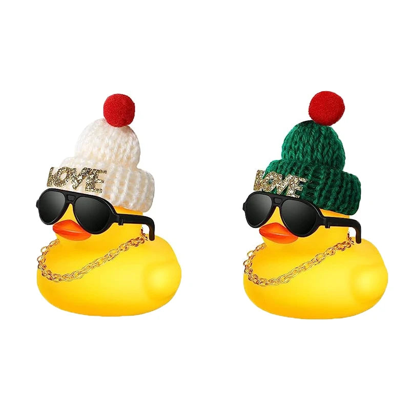 CowLost | 2-set-car-duck-mini-car-dashboard-yellow-rubber-duckies-toy-jeep-duck-party-favor-car-decoration-table-ornament-car-accessory |15