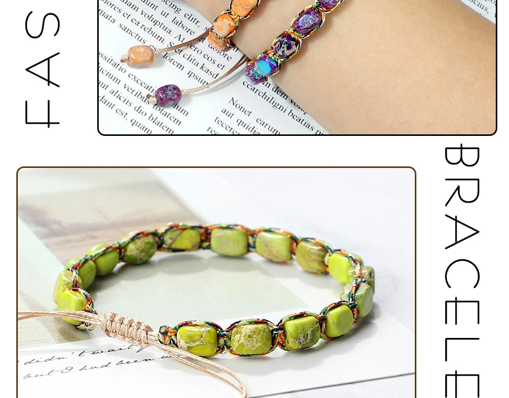 CowLost | badge-pass-holders-handmade-bohemian-imperial-stone-beaded-bracelet |12