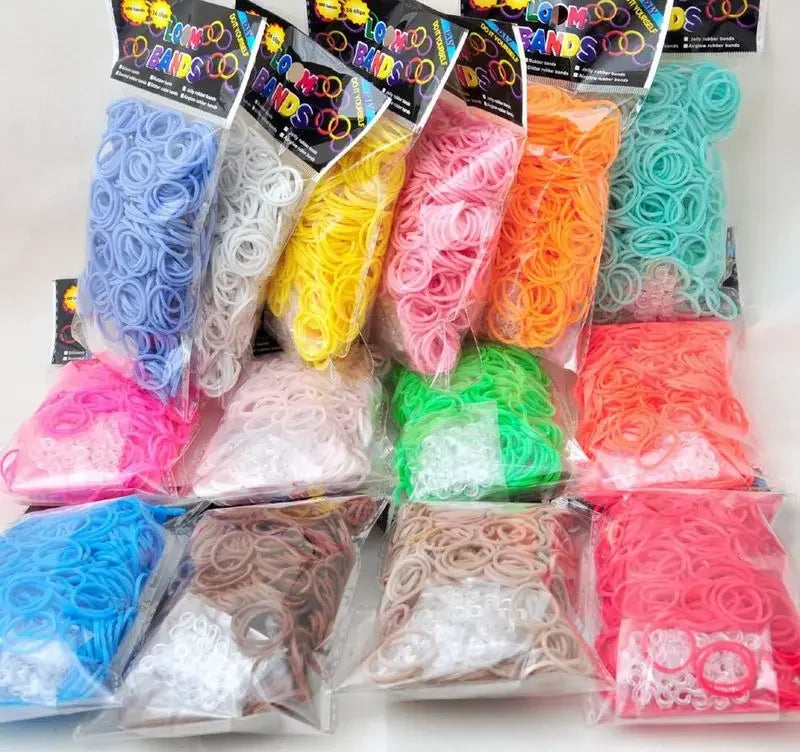600pcs Loom Rubber Bands Refill Kit for Hair Ties and Bracelet Making DIY Craft Gift