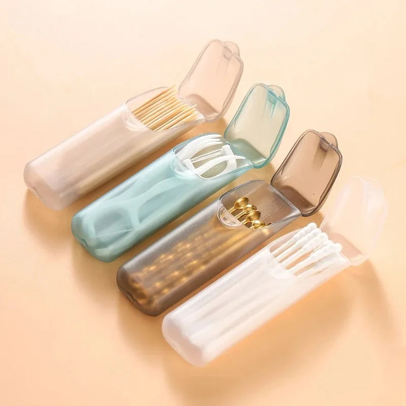 CowLost | product_id-portable-mini-toothpick-storage-box-with-lid-and-floss-cotton-swab-dispenser |1