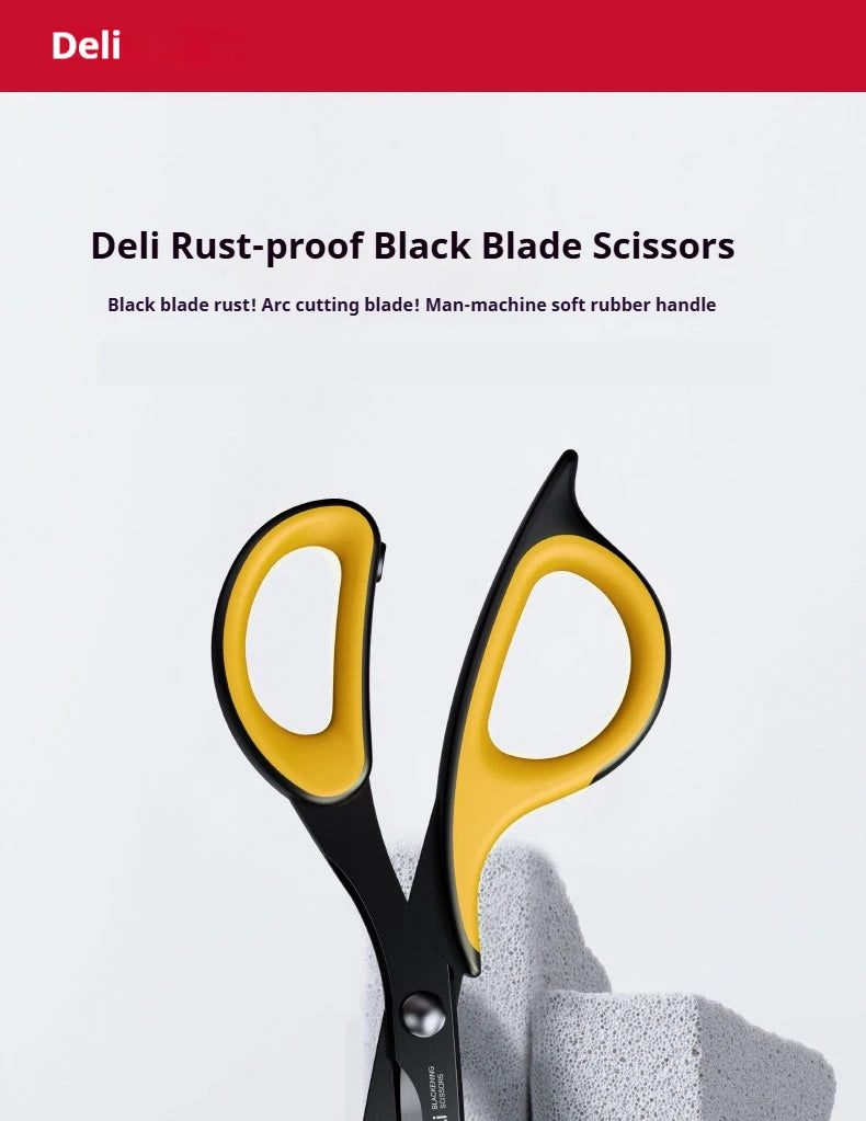 CowLost | deli-stainless-steel-anti-stick-scissors-alloy-stationery |7