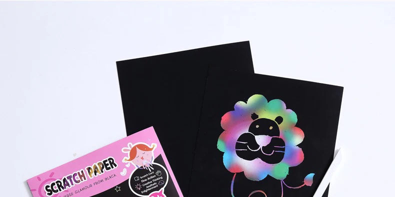 CowLost | product_id-10-pcs-colorful-diy-blank-scratch-painting-paper-set-a4-16k-32k |17