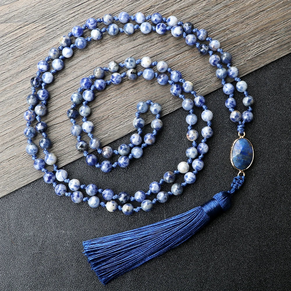 CowLost | handbags-white-dot-blue-vein-sodalite-108-beaded-mala-necklace-natural-stone |11