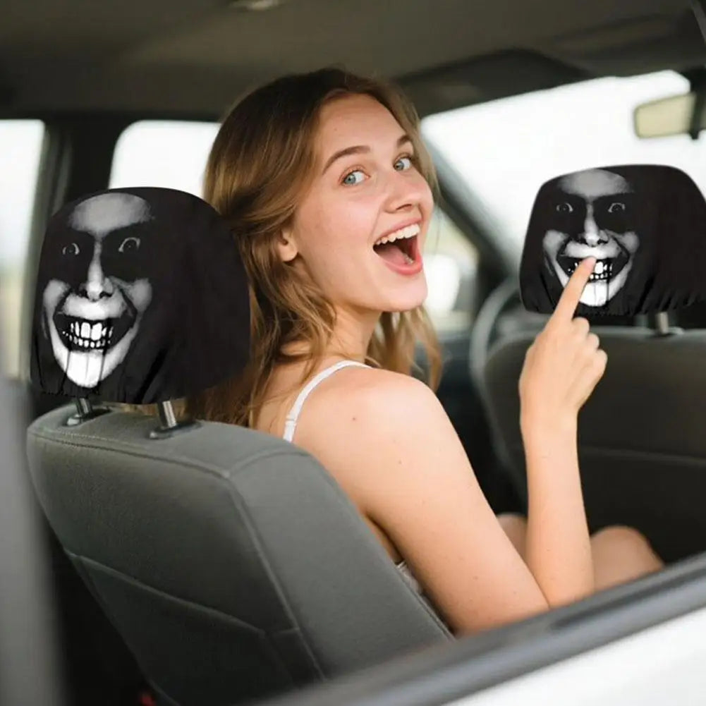 CowLost | car-seat-covers-product_id-2pcs-smiley-face-car-pillowcases-soft-washable-headrest-cushion-covers-polyester |9