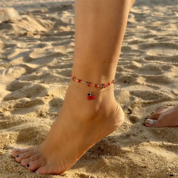 CowLost | elegant-daisy-flower-anklets-for-women-bohemian-blue-turkish-eyes-elephant-metal-chain-ankle-bracelet-summer-beach-foot-jewelry |15