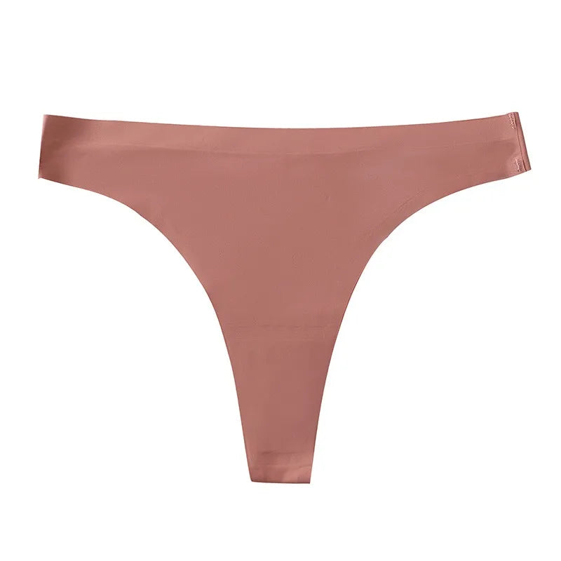 CowLost | product_id-4pcs-women-s-low-waist-seamless-ice-silk-thong-panties-set |8