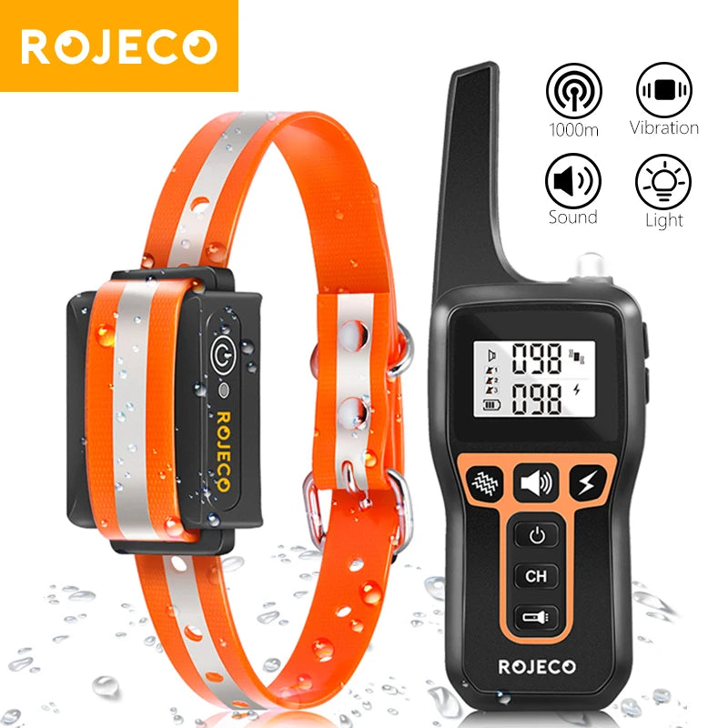 CowLost | dog-diapers-rojeco-1000m-waterproof-electric-dog-training-collar-with-remote-control |1