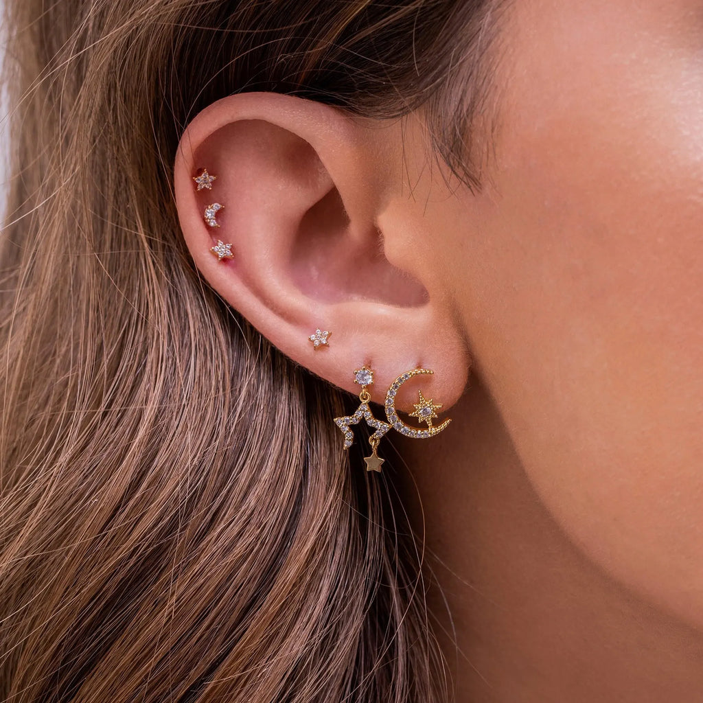 CowLost | business-card-cases-stainless-steel-cubic-zirconia-chain-hoop-earrings-for-women |3