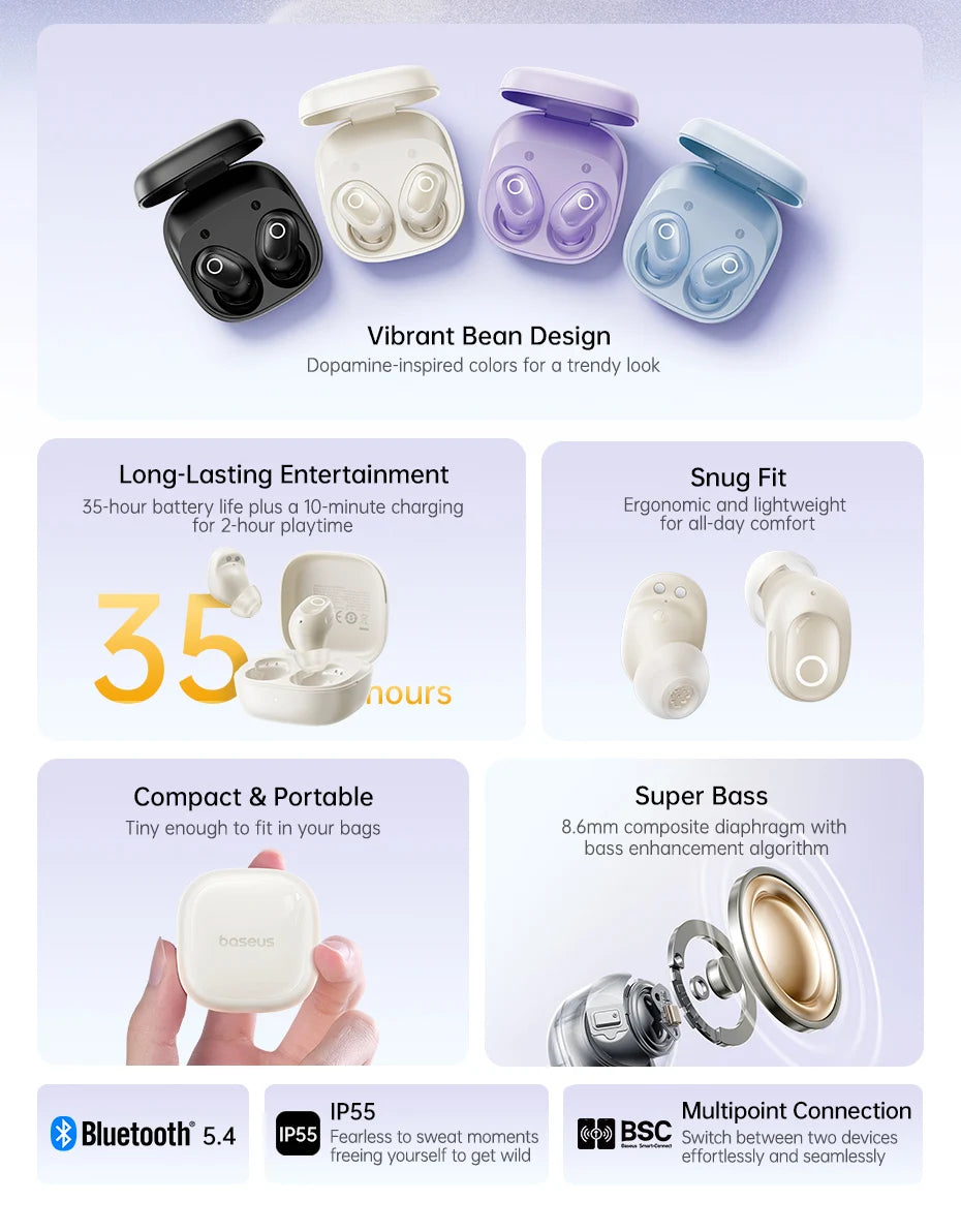 CowLost | baseus-bass-bd1-wireless-earbuds-bluetooth-5-4-earphones |8