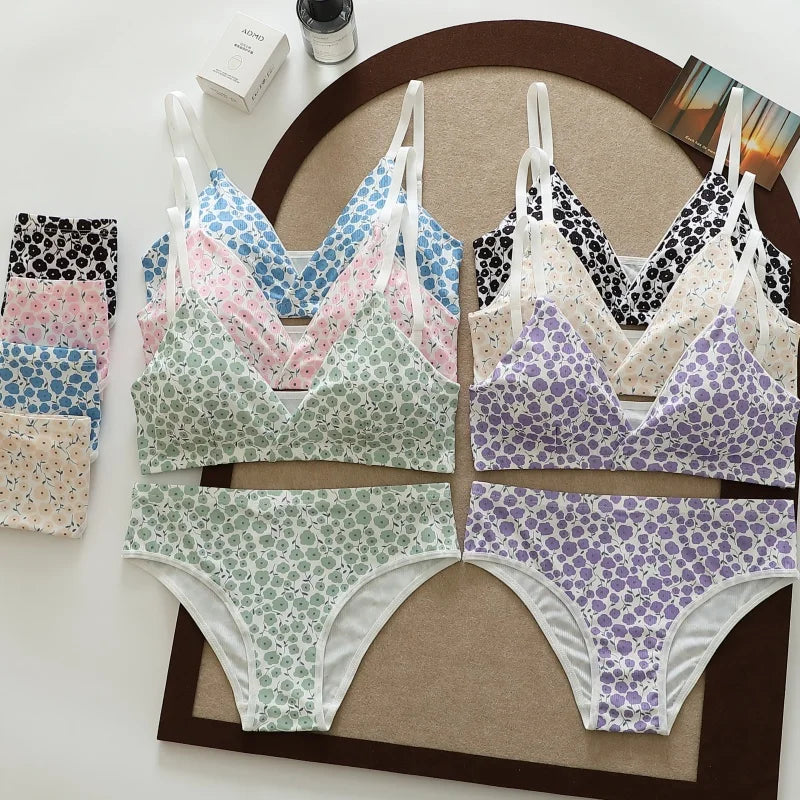 CowLost | product_id-women-floral-seamless-push-up-bra-low-waist-panties-set-sexy-v-neck-lingerie |1