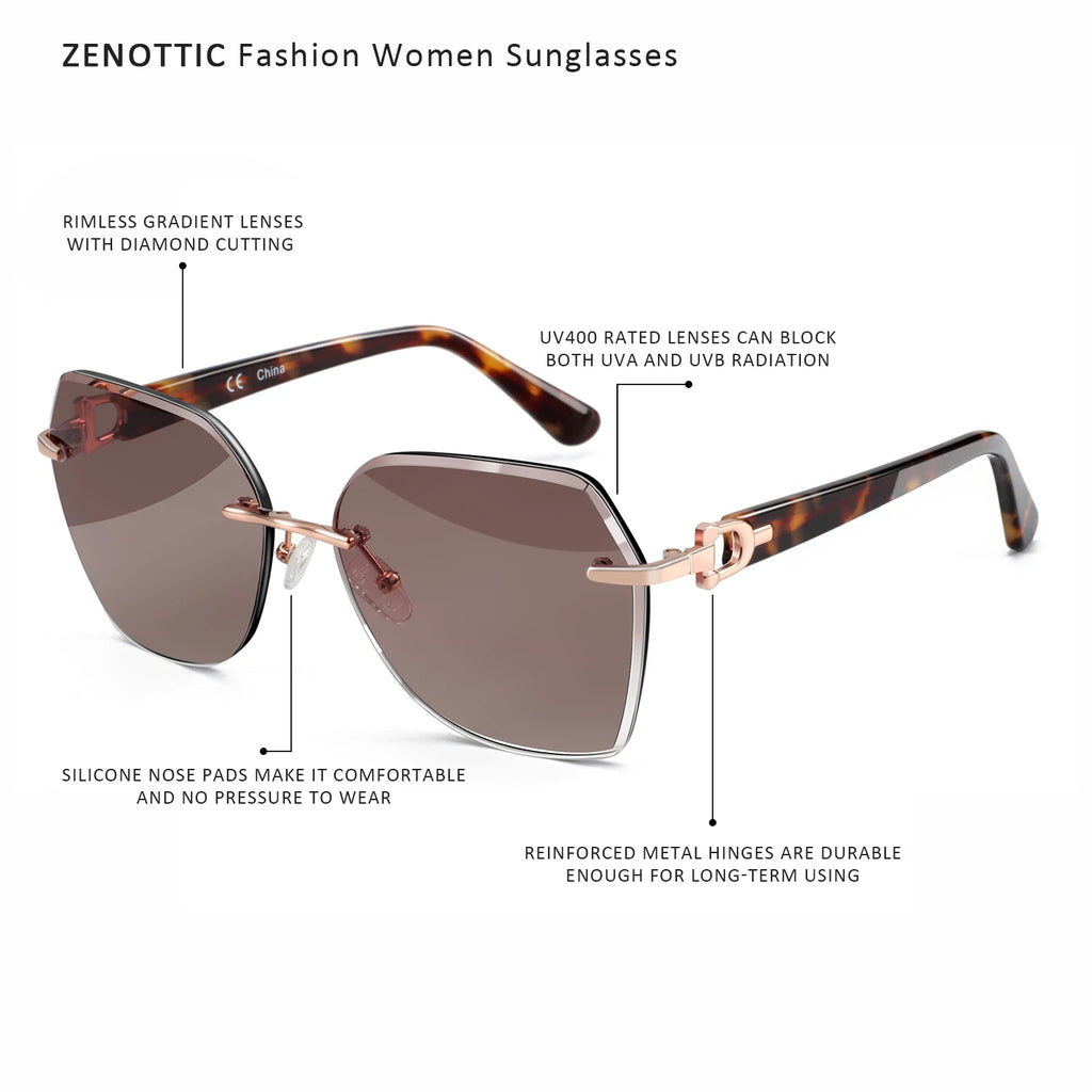 CowLost | zenottic-fashion-women-rimless-sunglasses-for-ladies-trendy-geometric-diamond-cutting-gradient-lens |13