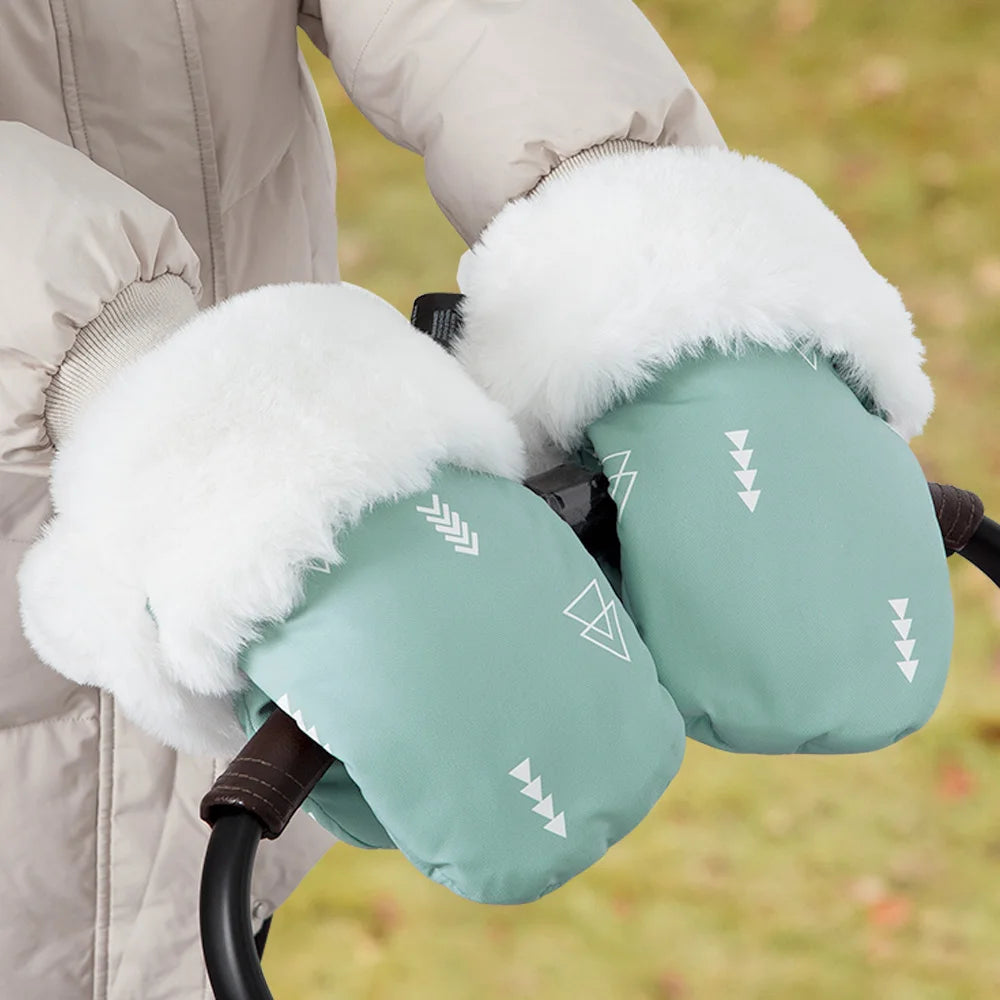 1 Pair Winter Warm Thicker Inner Fur Antifreeze Mittens For Outside