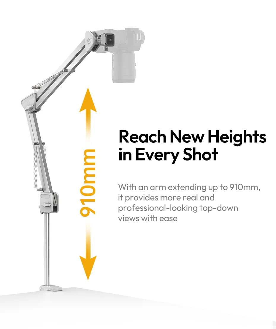 CowLost | ulanzi-th04-overhead-camera-mount-microphone-stand-detachable-c-clamp-2kg-load |11