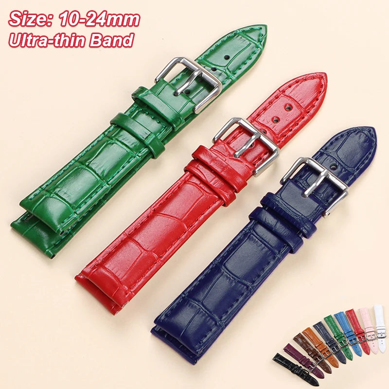 CowLost | product_id-genuine-leather-watch-strap-12-24mm-universal-with-silver-pin-buckle |1
