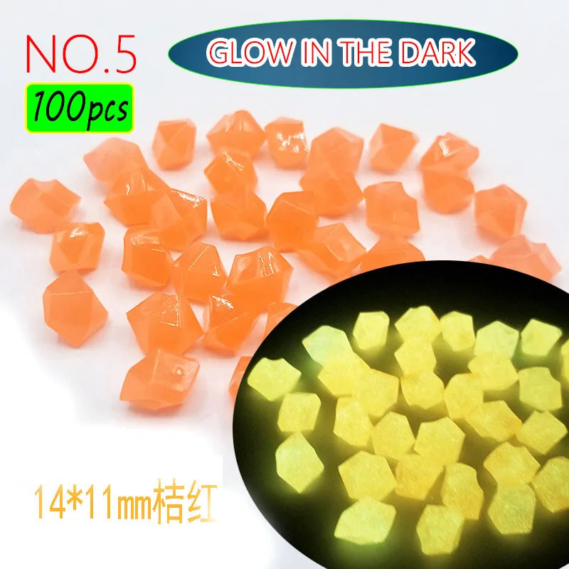 100pcs 14x11mm Dark Pebbles Glow Fish Garden Stone Aquarium Decoration