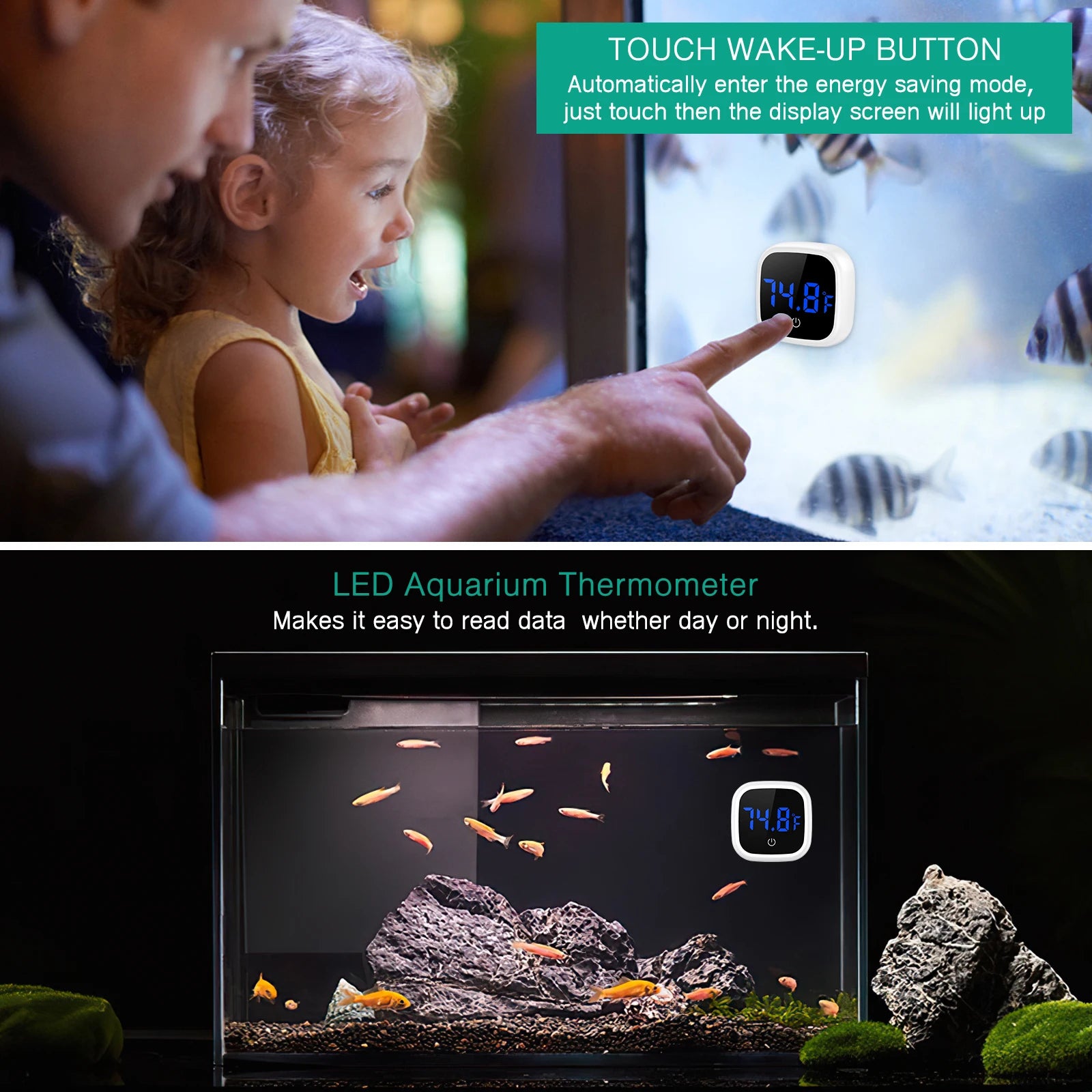 ORIA LCD Digital Aquarium Thermometer for Fish Tank and Reptile Box