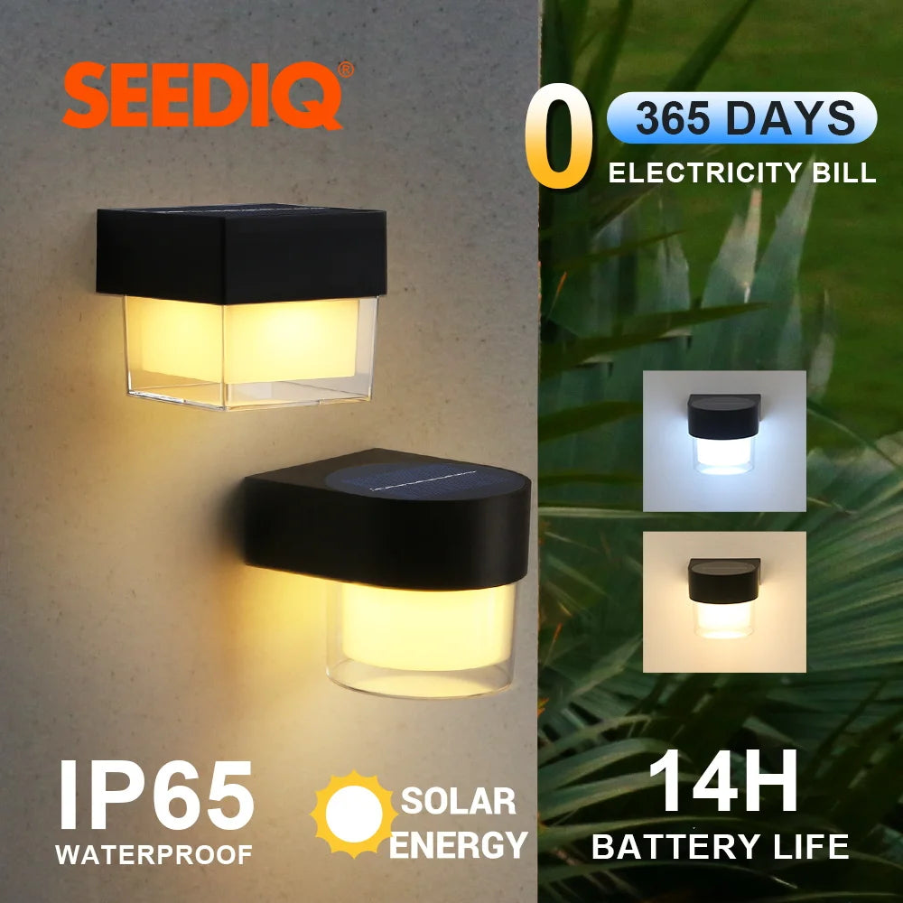 CowLost | seediq-solar-outdoor-wall-light-ip65-waterproof-led-facade-wall-lamp-4w-wireless-street-porch-garden-lighting |1