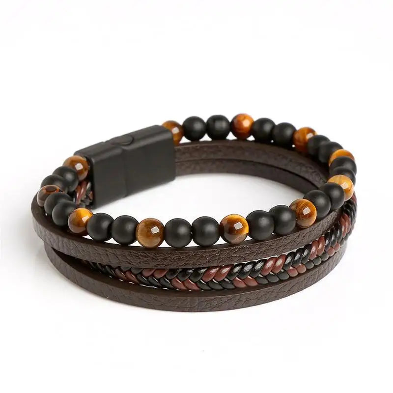 CowLost | jiayiqi-leather-bracelet-punk-hip-hop-metal-charm-tiger-eye-stone-beads-multi-layer-bracelet-for-men |5