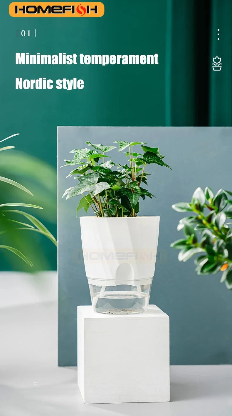 CowLost | product_id-lazy-hydroponic-transparent-double-layer-self-watering-flower-pot |7