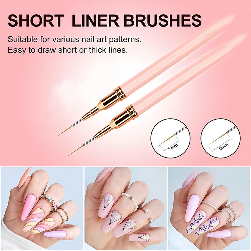 CowLost | tools-nail-liner-brush-set-5pcs-uv-gel-manicure-tools |9