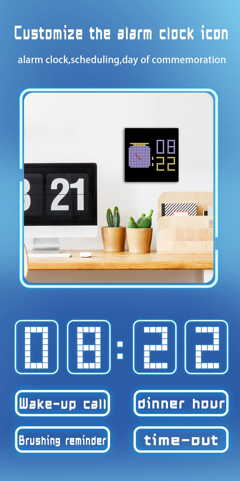 32x32 RGB USB LED Matrix Display Panel with APP Control for Text and Graphics