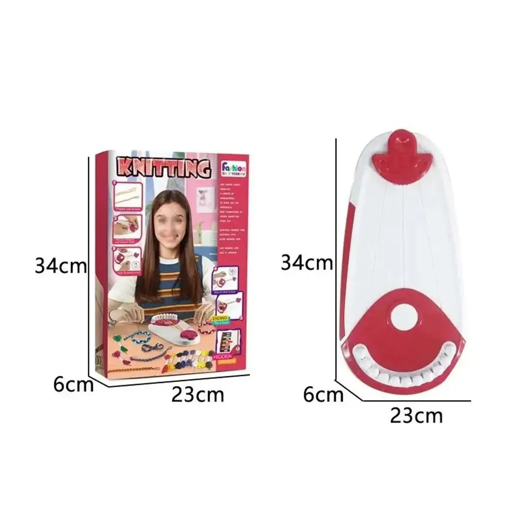 Friendship Hand Knitter Toy DIY Yarn Rope Bracelet Making Set for Kids