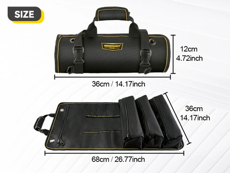 CowLost | product_id-winhunt-roll-up-tool-bag-with-11-pockets-heavy-duty-durable-black |9