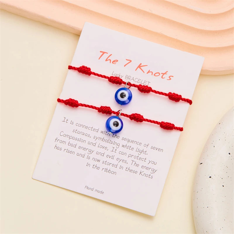 CowLost | lucky-handmade-7-knots-red-string-couple-bracelet-for-women |2