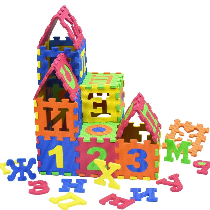 Russian Alphabet EVA Foam Puzzle Mat 36 Pcs Interlocking Floor Carpet 14x14cm
