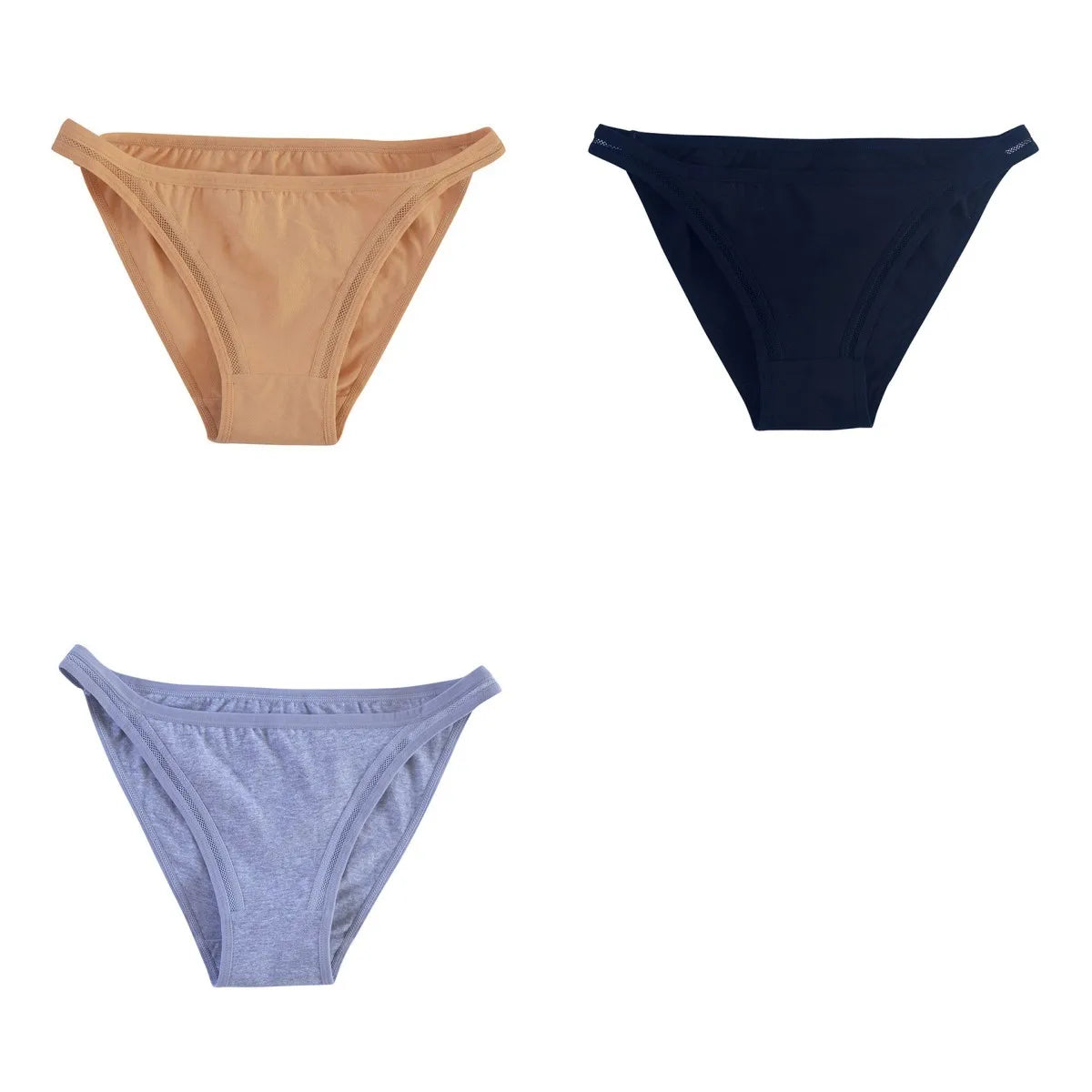 CowLost | product_id-3pcs-womens-cotton-low-rise-brazilian-briefs-with-mesh-sides-m-xl |38