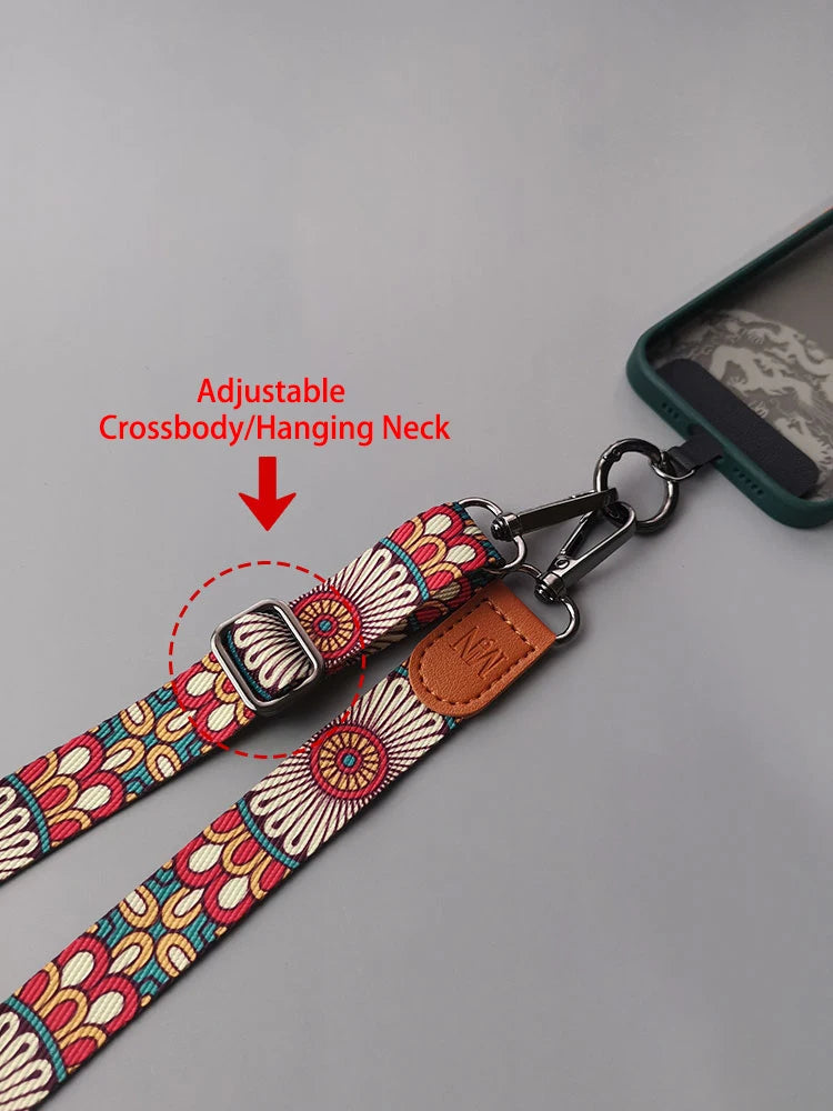 CowLost | uncategorized-adjustable-retro-totem-pattern-crossbody-cell-phone-lanyard |10