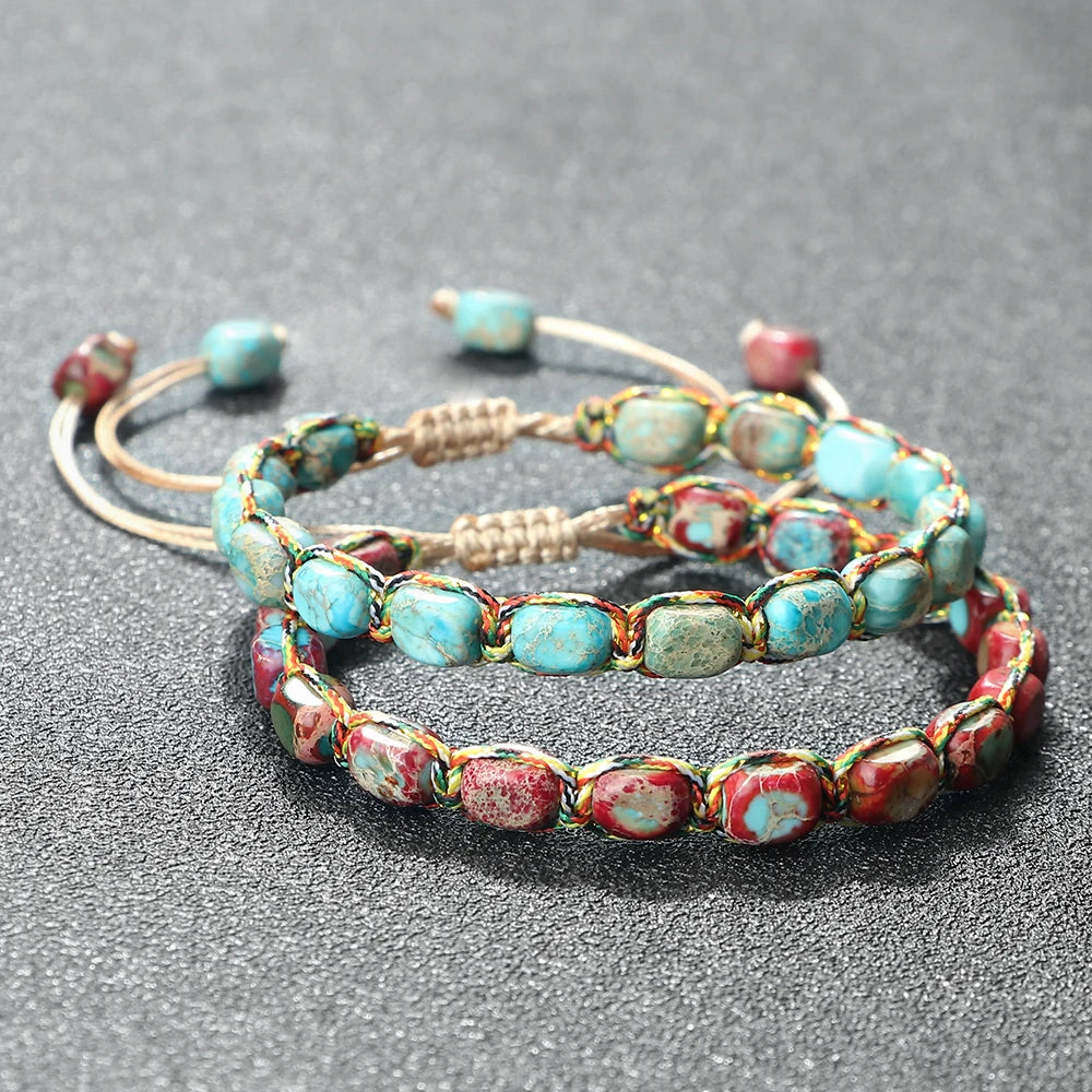 CowLost | badge-pass-holders-handmade-bohemian-imperial-stone-beaded-bracelet |6