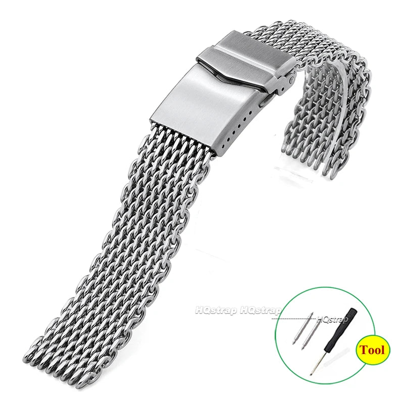 CowLost | product_id-stainless-steel-shark-mesh-watchband-for-seiko-18-22mm-adjustable-diving-buckle |17