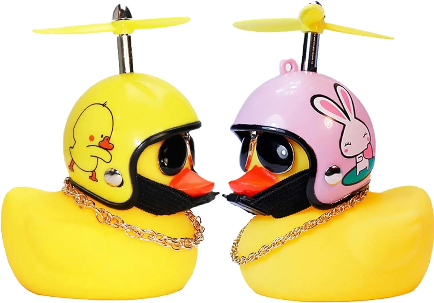 CowLost | product_id-2pc-yellow-car-duck-with-helmet-propeller-windbreaker-interior-decoration-without-light |9