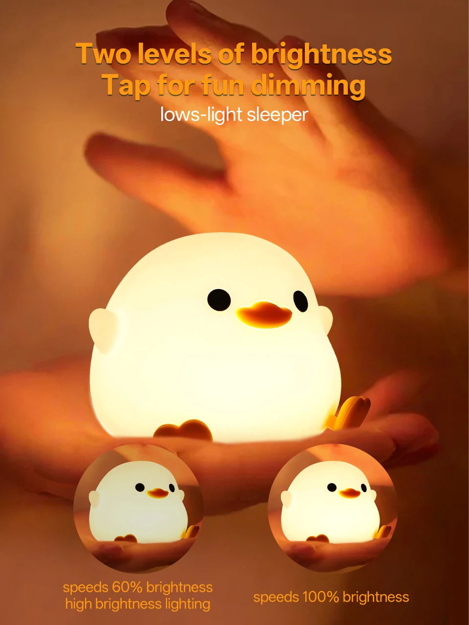 CowLost | product_id-pear-usb-rechargeable-7-color-dimmable-touch-silicone-pat-duck-night-light |32