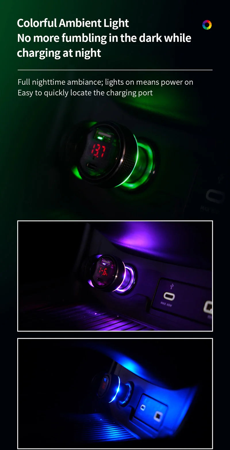 CowLost | product_id-car-charger-with-find-my-tracker-battery-voltage-display-ambient-light-pd-fast-charge-usb-c-for-ios-android |16
