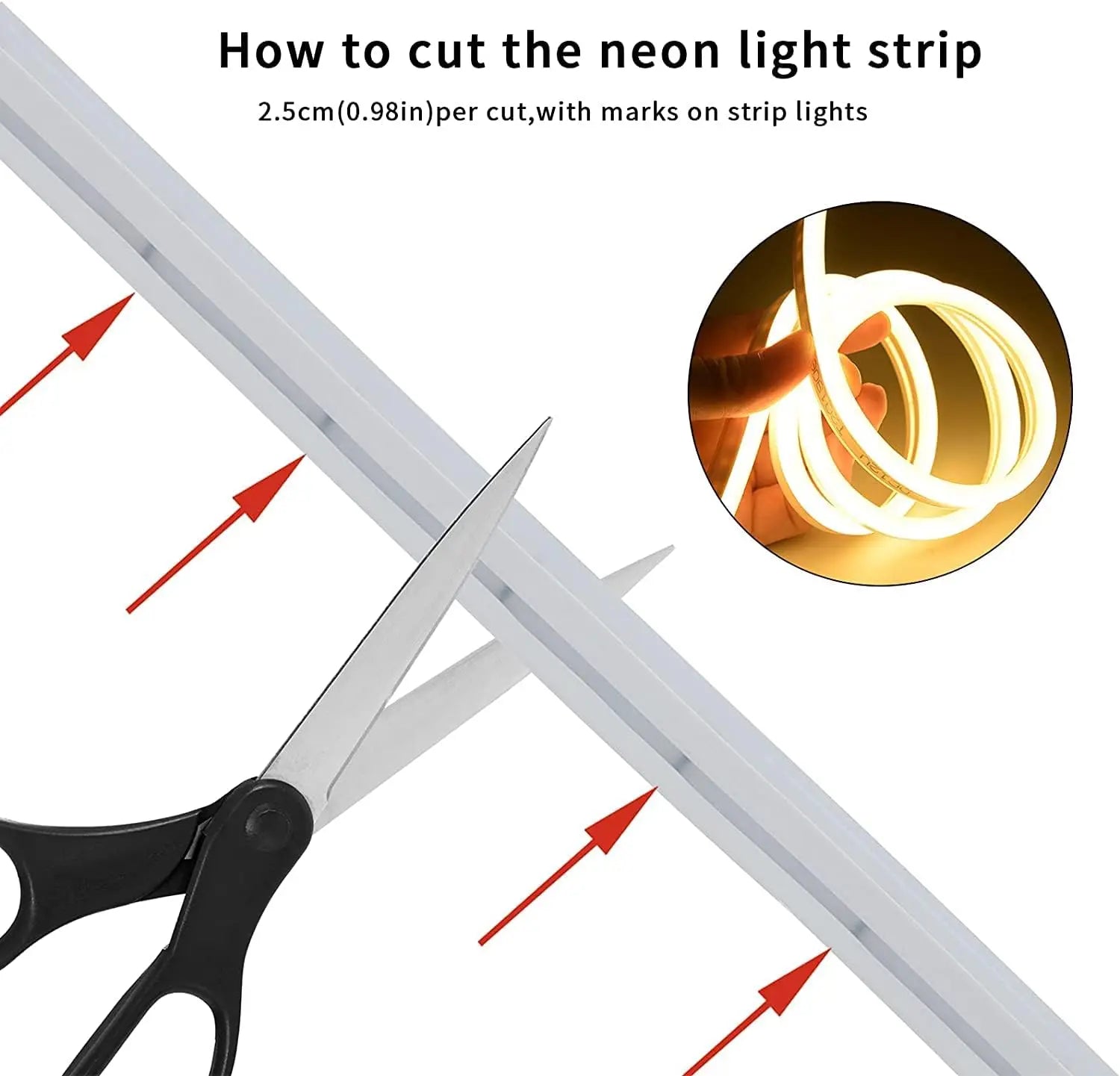 10M Warm White Neon LED Strip 120 LEDs/m IP65 Waterproof Cuttable for Indoor Outdoor Decor