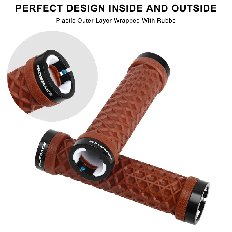 CowLost | riderace-bicycle-handlebar-grips-soft-rubber-mtb-mountain-bike-lock-on-handle-bar-cover-shockproof-anti-slip-ergonomic-cycling |11