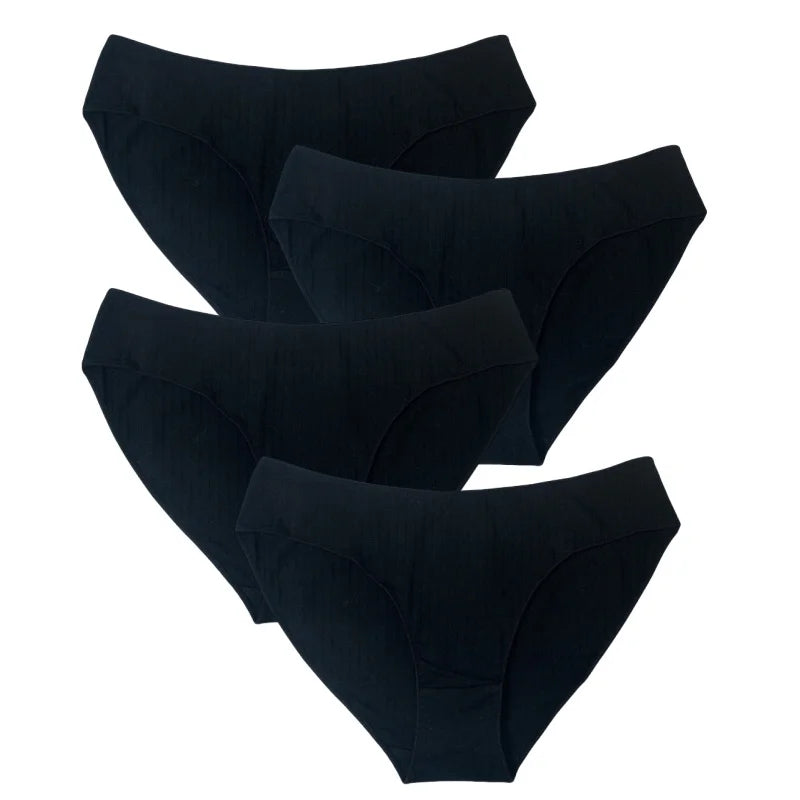 CowLost | product_id-4pcs-womens-low-rise-cotton-briefs-panties-m-xl |10