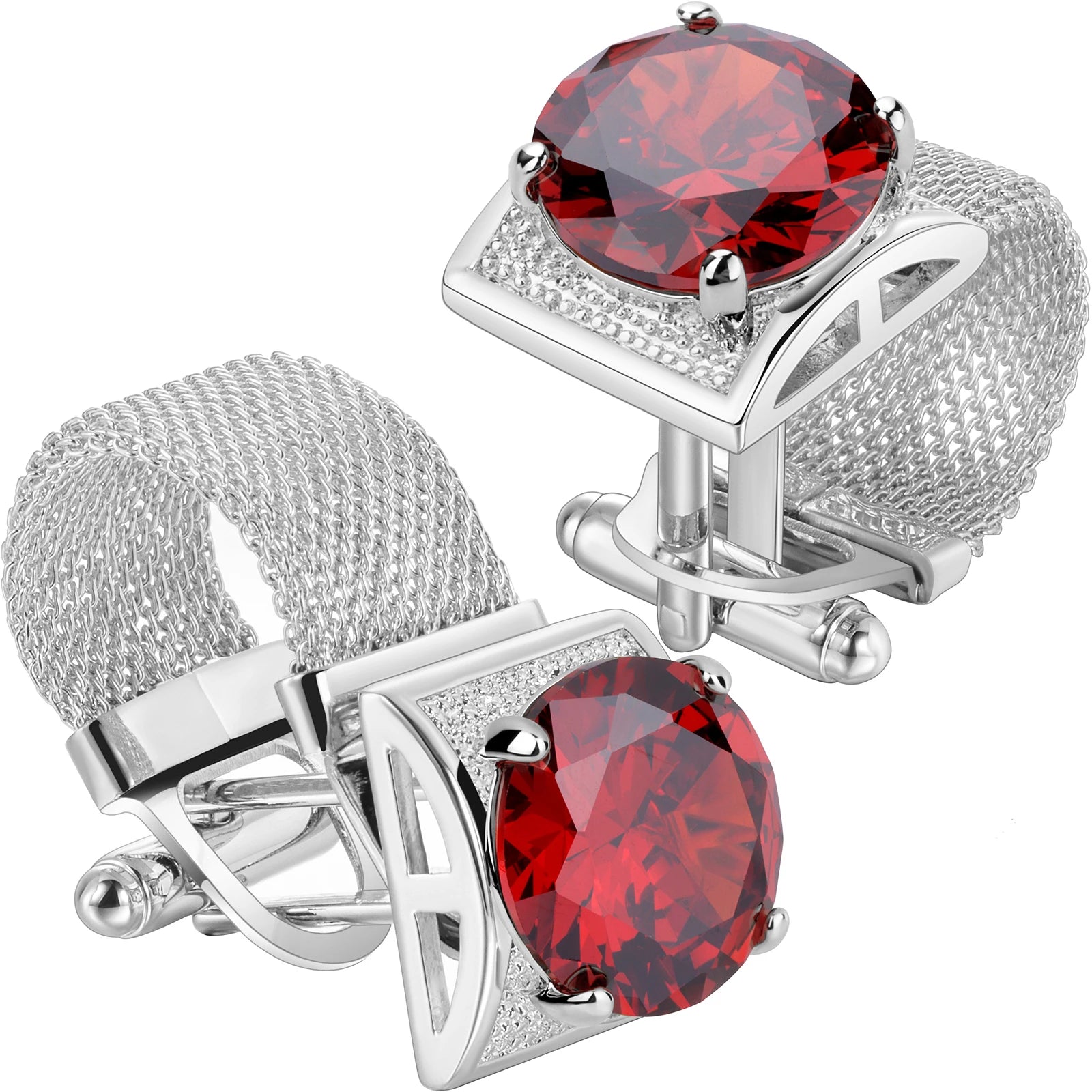 CowLost | clothing-accessories-hawson-mens-silver-birthstone-crystal-cufflinks-luxury |51