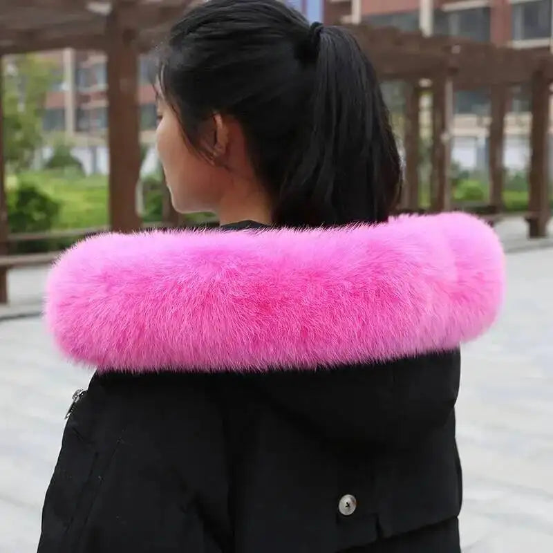 CowLost | fox-fur-collar-for-women-luxury-warm-winter-coat-trim-scarf |13