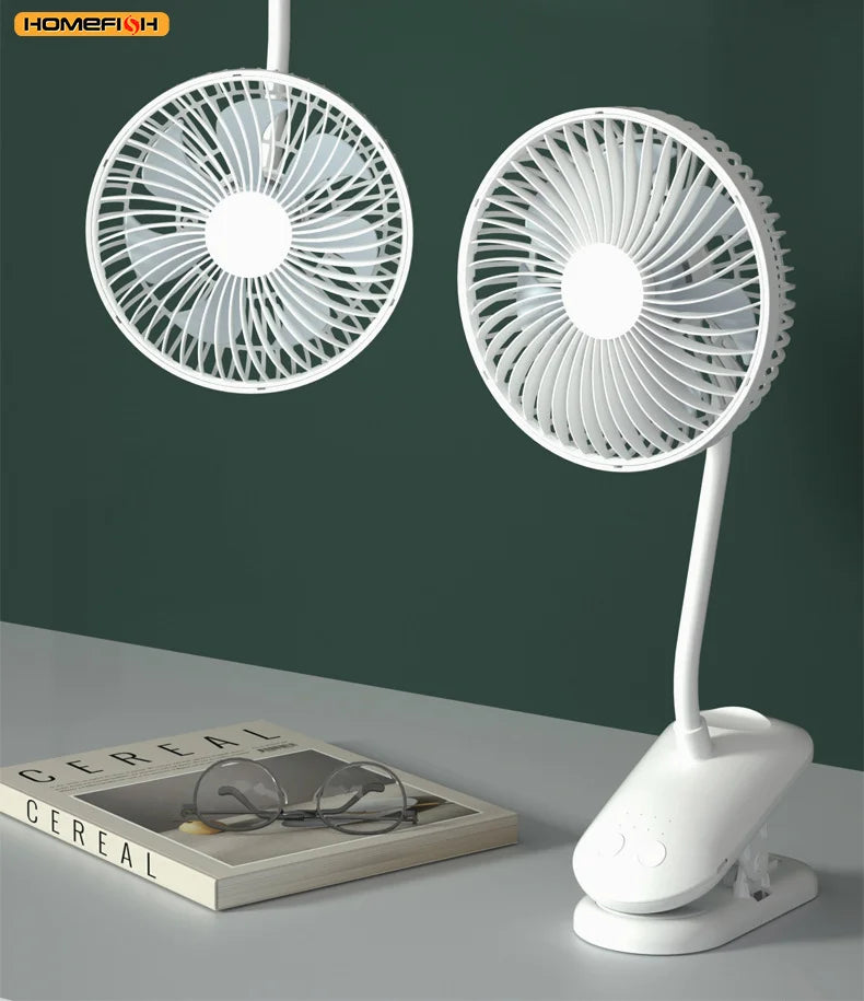 CowLost | product_id-homefish-3600mah-portable-clip-fan-4-gears-quiet-720-rotatable-battery-fan |15