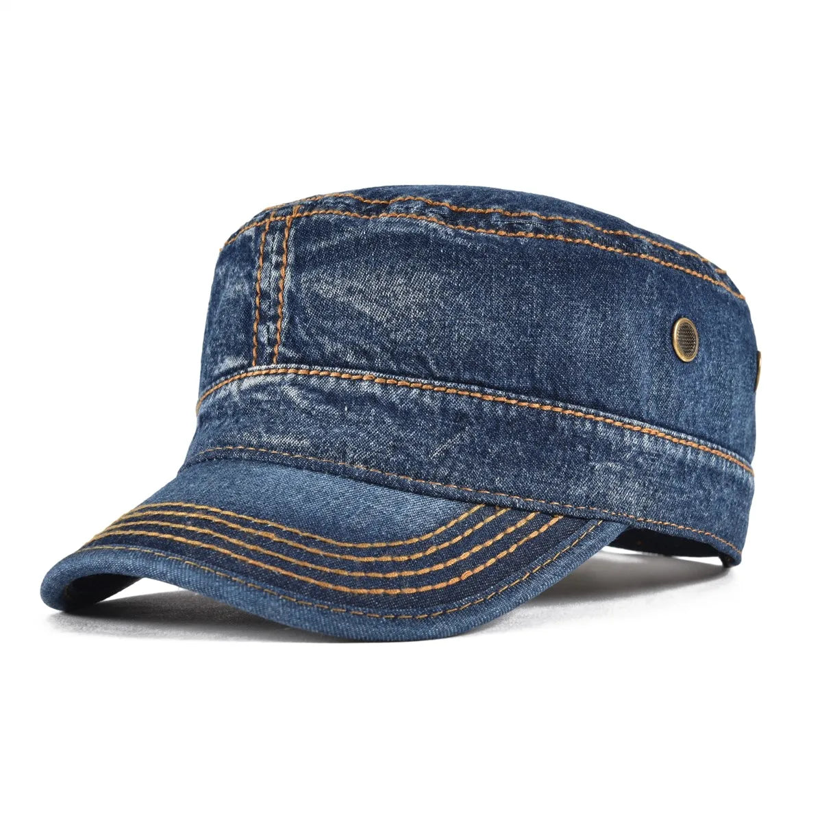 CowLost | voboom-denim-army-cap-men-washed-cotton-bucket-hat |1