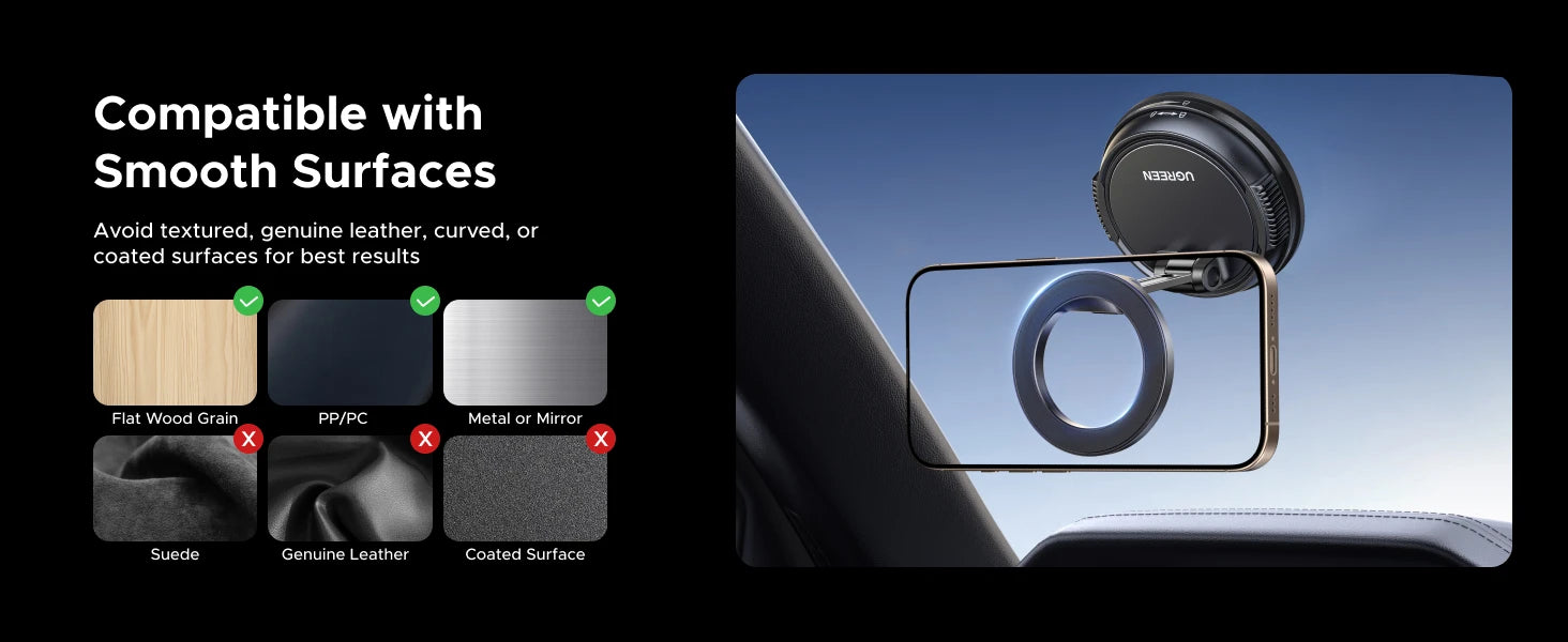 CowLost | ugreen-magnetic-car-phone-holder-dashboard-suction-cup-360 |12