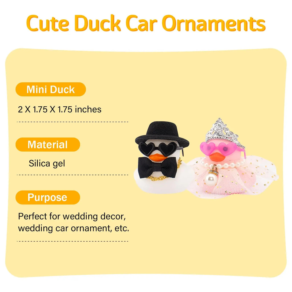 CowLost | product_id-2-piece-wedding-rubber-duck-set-bride-groom-mini-couple-gift |2