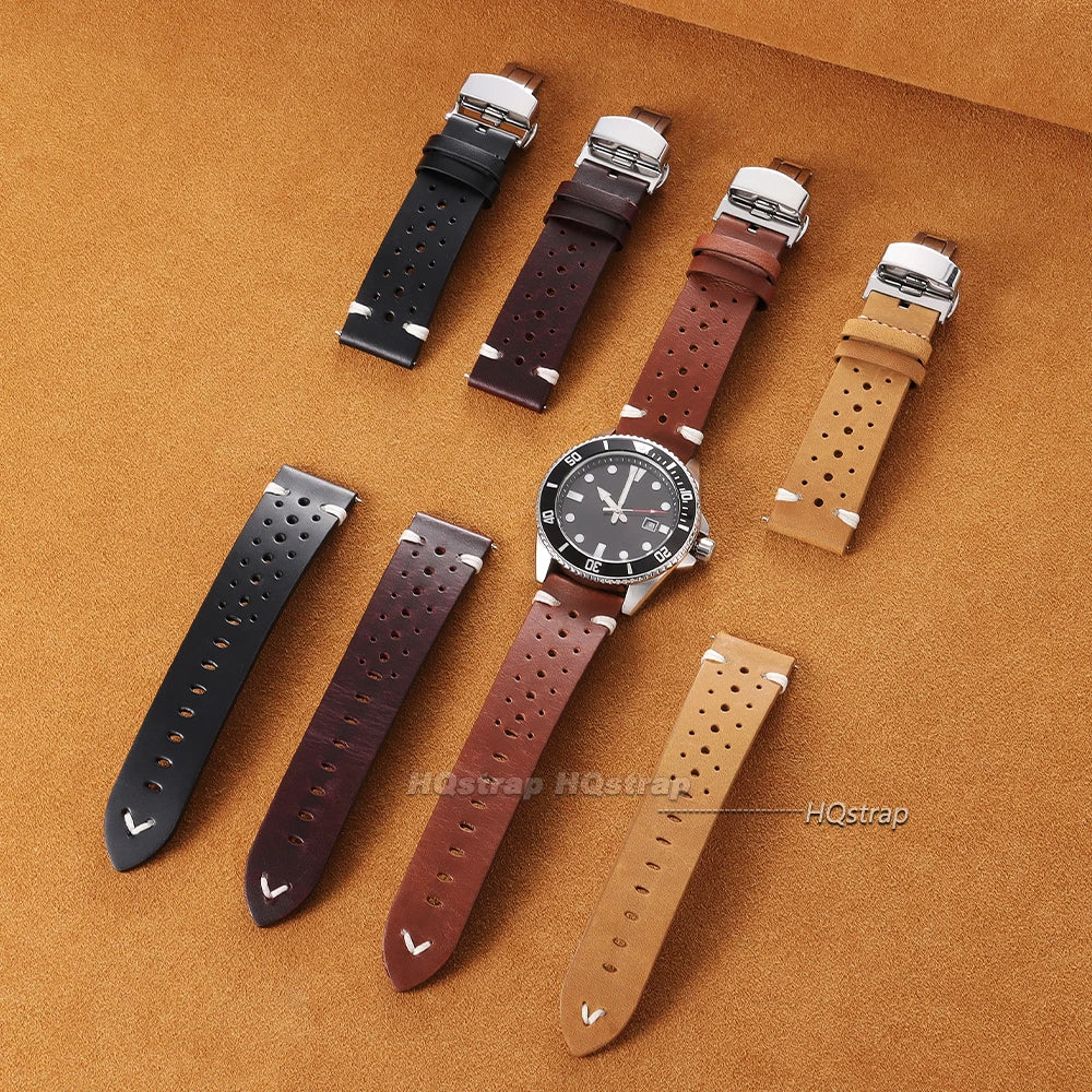 CowLost | bracelets-product_id-handmade-genuine-leather-cowhide-watch-band-20mm-22mm-with-quick-release-butterfly-buckle |3
