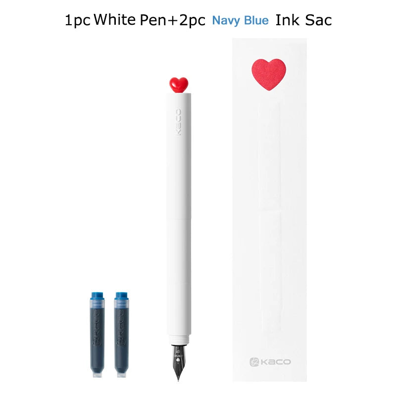 CowLost | product_id-kaco-first-love-fountain-pen-rotating-cap-ef-fine-nib-pocket-size-black-white-smooth-writing-calligraphy-gift |27