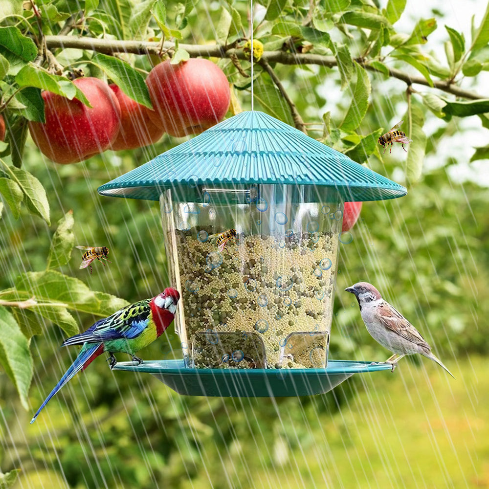 Outdoor Hanging Bird Feeder Multiple Hole Nut and Seed Dispenser Container