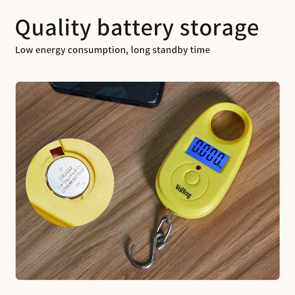 25kg 5g Mini Portable Digital Hook Scale with Backlit LCD for Luggage Fishing Weighing